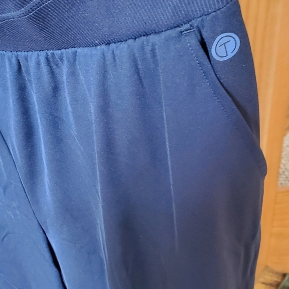T by Talbots Navy Blue Out and About Wide Leg Sz. L Pants - Picture 9 of 16